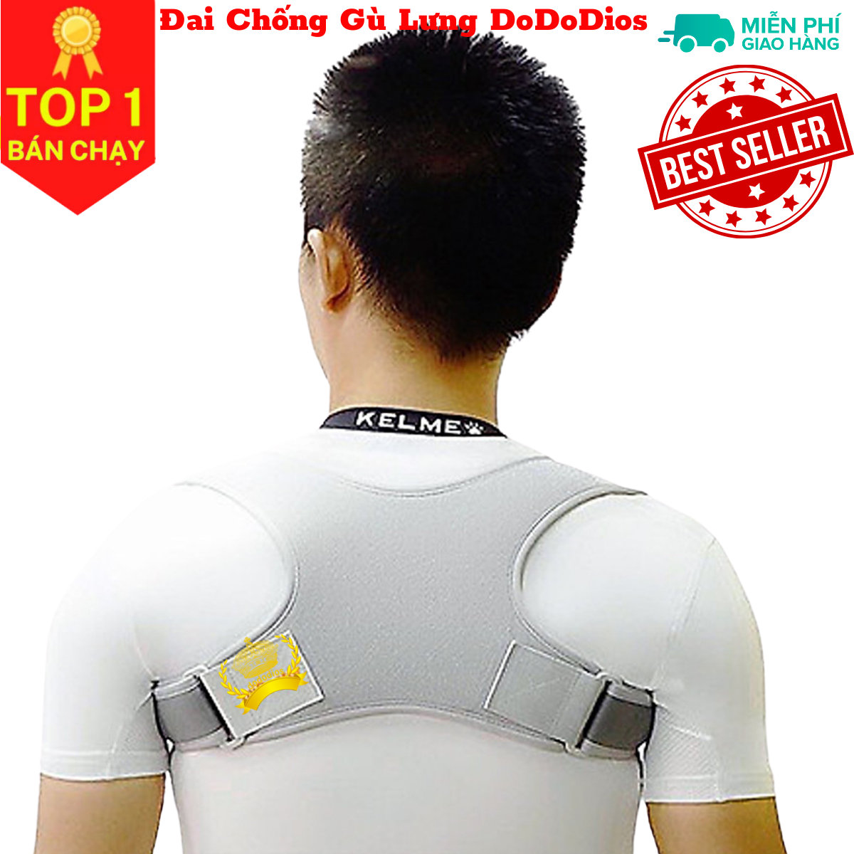Đai chống gù lưng thông minh mi03 Màu Xám - Chính hãng DoDoDios