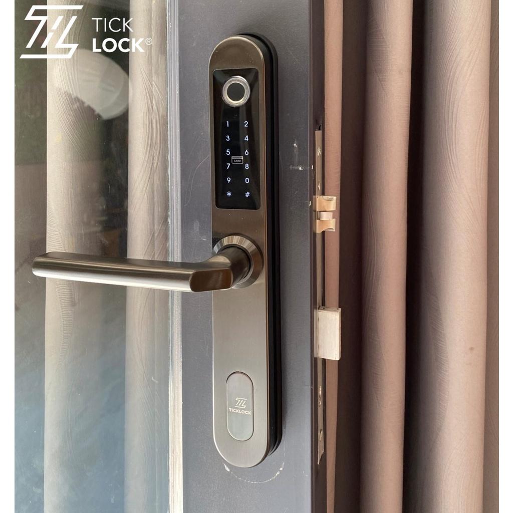 Khoá cửa vân tay I600S công nghệ Malaysia cho cửa nhôm, sắt, gỗ, cửa nhựa lõi thép, Xingfa dùng app TTLock