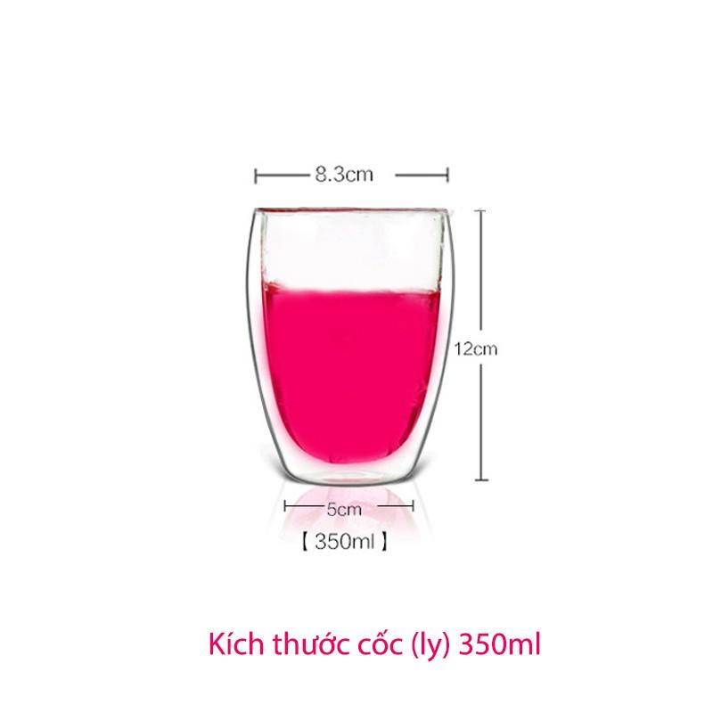  Cốc (ly) thủy tinh 2 lớp giữ nhiệt uống trà và cafe 80ml-240ml -350ml-450ml-650ml