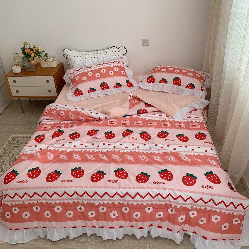 Bộ chăn hè chần bông đũi bèo nhiệt đới