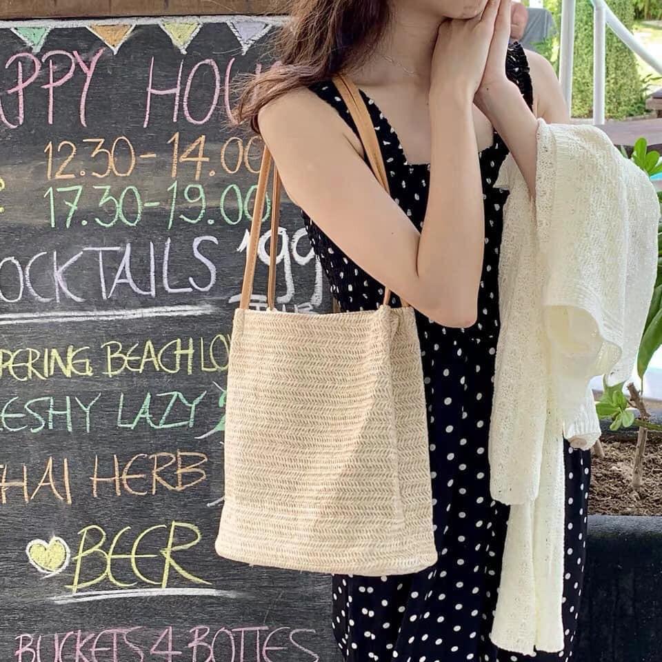 Túi cói style chuẩn hàn quốc