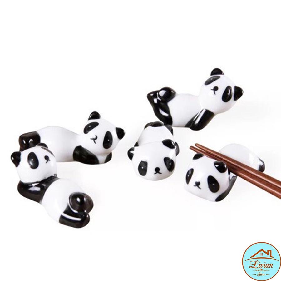 Gác đũa bàn ăn gốm sứ hình gấu trúc cực xinh, phụ kiện trang trí bàn ăn phong cách nhật Bản