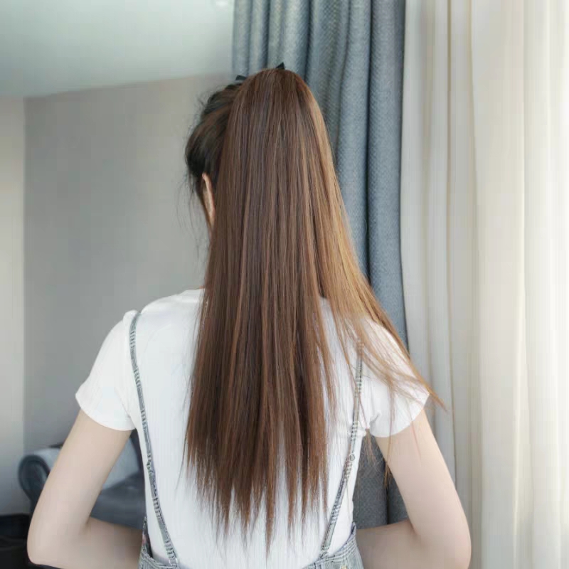 Tóc giả cột thẳng siêu xinh, siêu sang chảnh, cam kết y hình, giống tóc thật 100%, chất tơ Hàn cao cấp loại 1, chịu nhiệt tốt có thể bấm uốn, duỗi, gội thoải mái