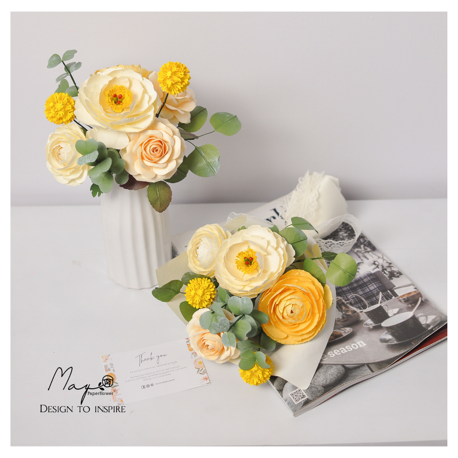 Hoa giấy quà tặng cao cấp - Shining Rose, hoa giấy handmade Maypaperflower - hoa giấy nghệ thuật