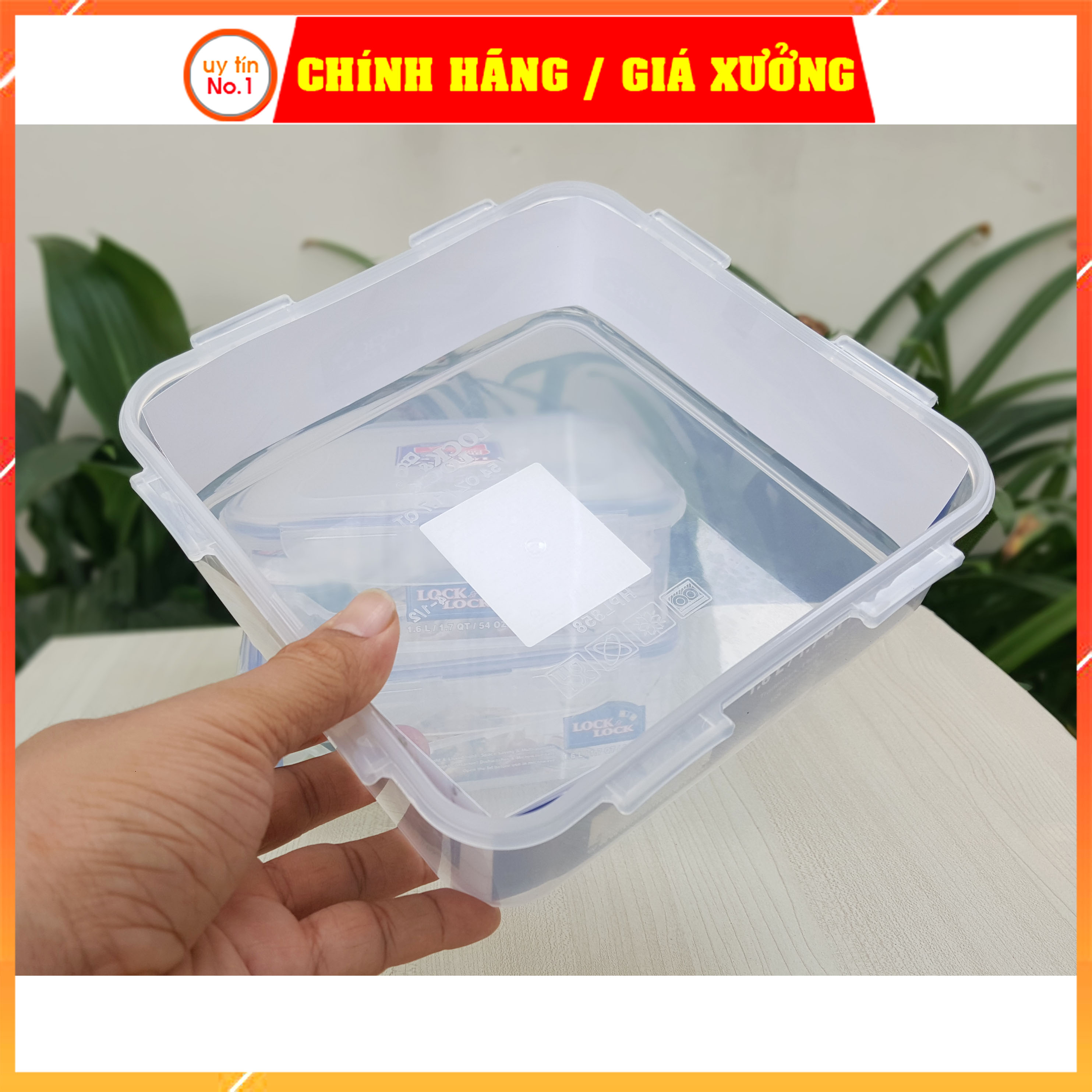 Hộp nhựa đựng thực phẩm Lock&Lock chính hãng HPL858 1,6L hình vuông