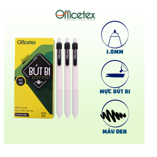 Hộp 12 Cây Bút Bi mực Đen/ OT-BP0018BL