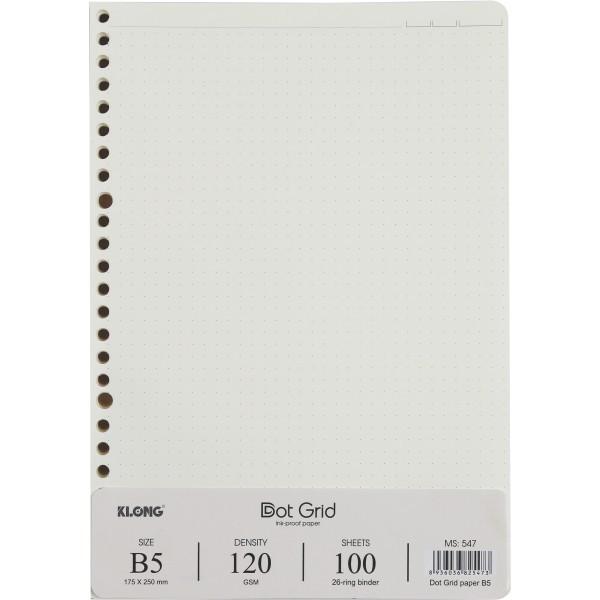 Sổ còng Klong B5 ruột chấm tròn dotgrid/ caro/ kẻ ngang, giấy refill binder B5 tùy chọn