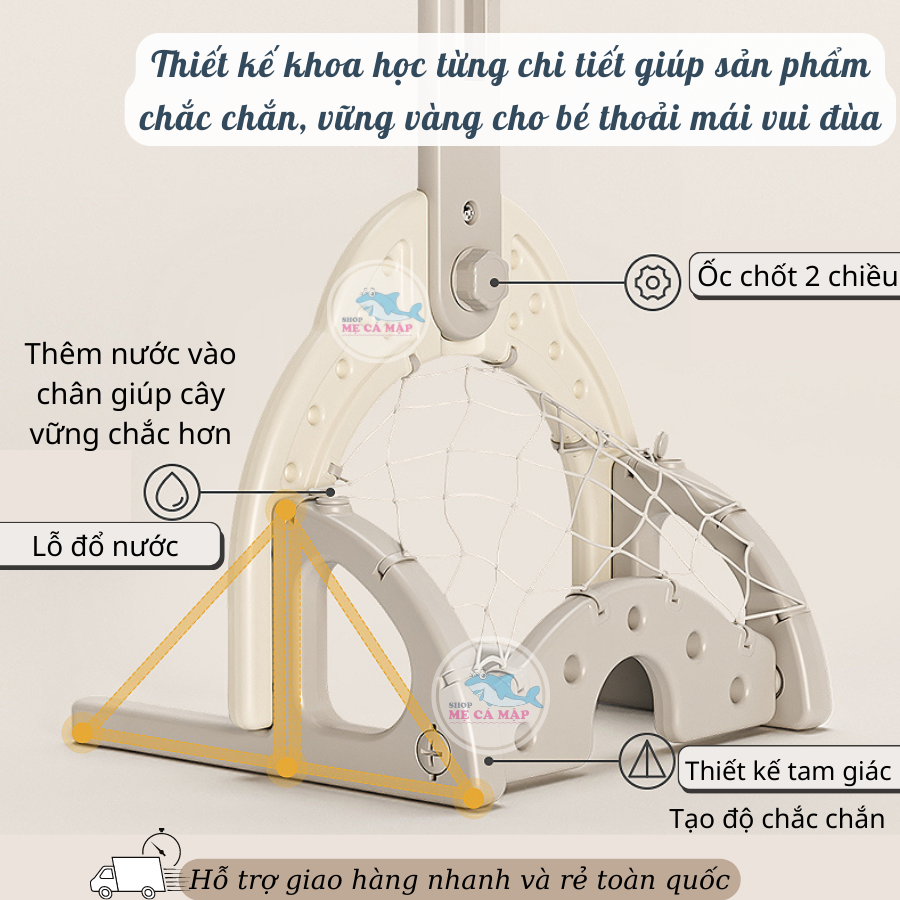 Đồ chơi STAR cho bé đa chức năng, chơi Bóng đá Bóng rổ Golf sẵn 3 màu giúp phát triển chiều cao vượt bậc