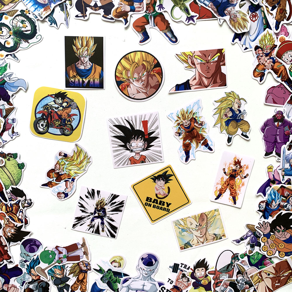 Sticker Dragon Ball Hình Dán Chủ Đề Bảy Viên Ngọc Rồng Goku Trang Trí Decal Chống Nước Chất Lượng Cao