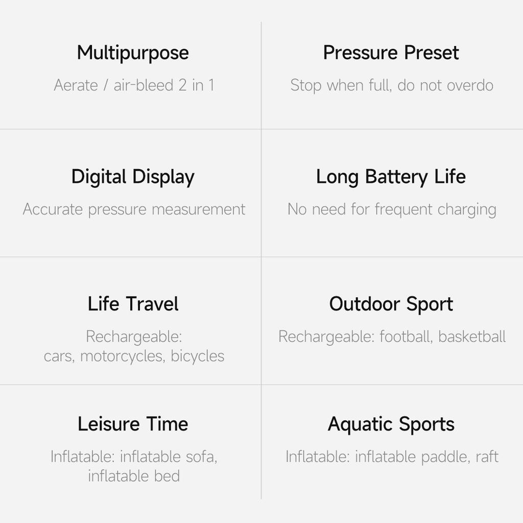 Máy Bơm Hơi Xiaomi Youpin Hydsto Đa Năng Với Máy Bơm Hơi / Máy Bơm Khí Áp Suất Có Màn Hình Kỹ Thuật Số Hiển Thị Kỹ Thuật Số Cho Giường Bơm Hơi, Giường Ngủ