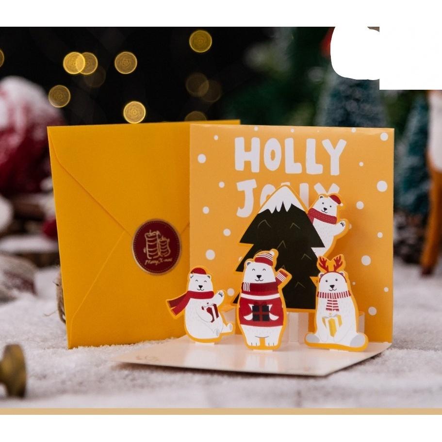 Thiệp giáng sinh 3D hình ông già Noel