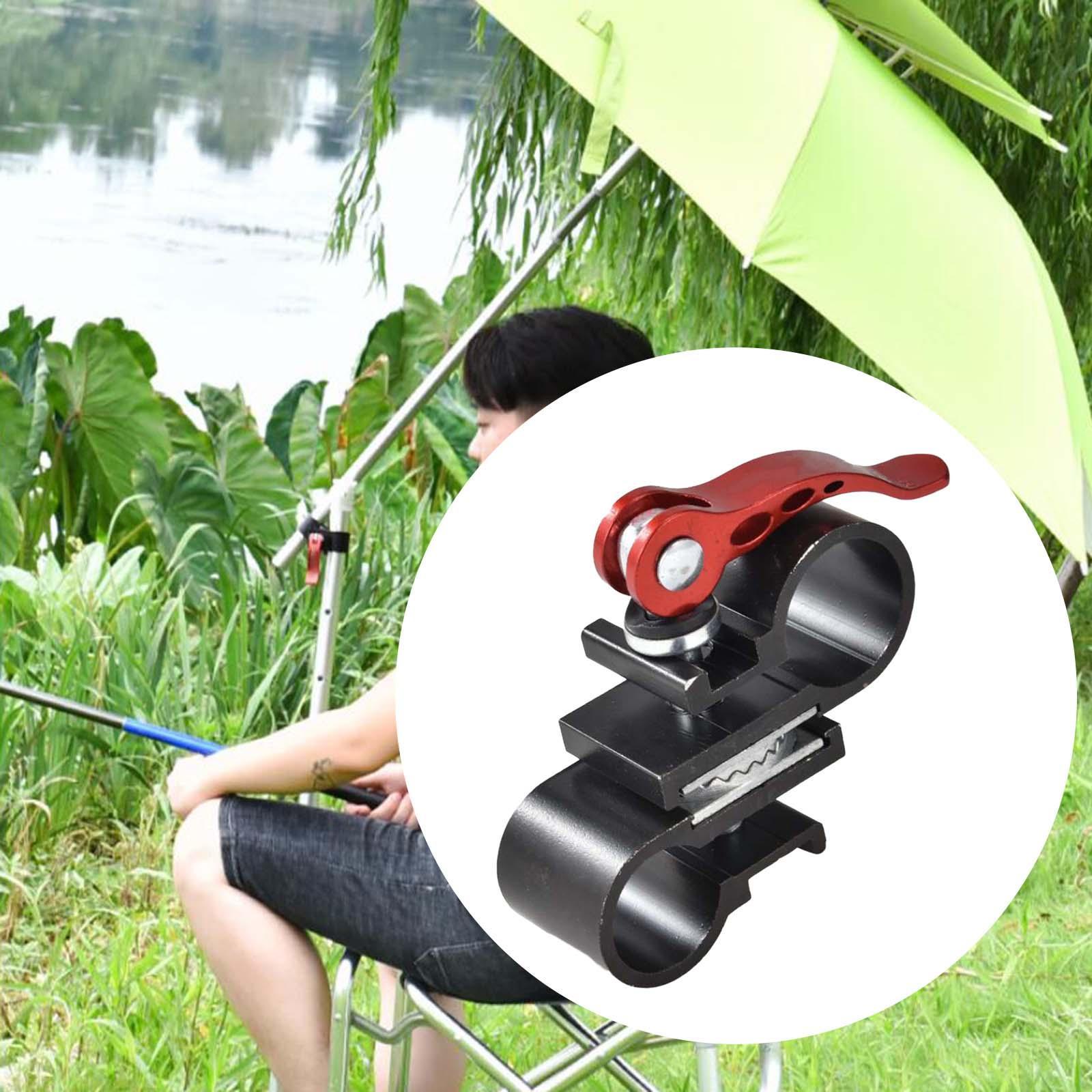 Umbrella Stand Universal Aluminum Alloy Fishing Chair Umbrella Holder Clamp, Adjustable Chair Umbrella Mount Clip Fixed Beach Bracket