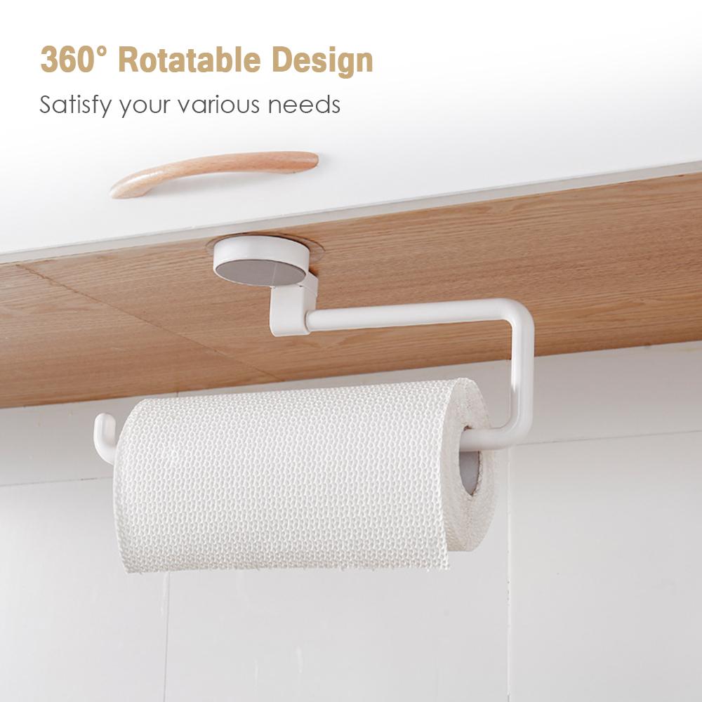 Giá đỡ khăn giấy treo tường siêu dính bền chắc, dùng cho phòng bếp, phòng tắm, khách sạn