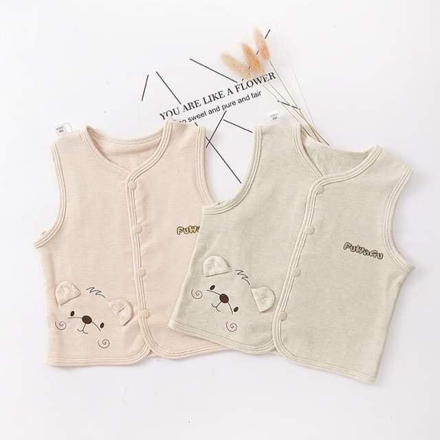 Áo gile trần bông 100% organic cotton hữu cơ tự nhiên không tẩy nhuộm hóa chất