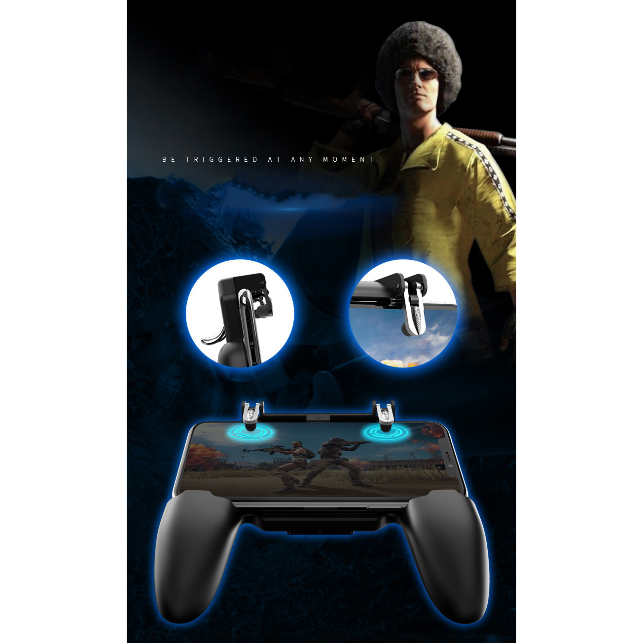 Tay Cầm Game Nút Chơi Game W11 Có Nút Chơi PUBG Cho Điện Thoại Pubg, Ros, Free Fire Controller