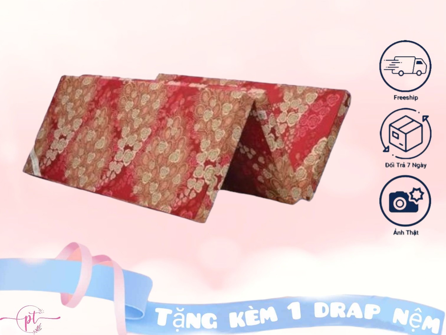 Nệm Bông Ép Cao Cấp Gấp 3 Dày 9cm Đủ Size ( Giao Màu Ngẫu Nhiên )