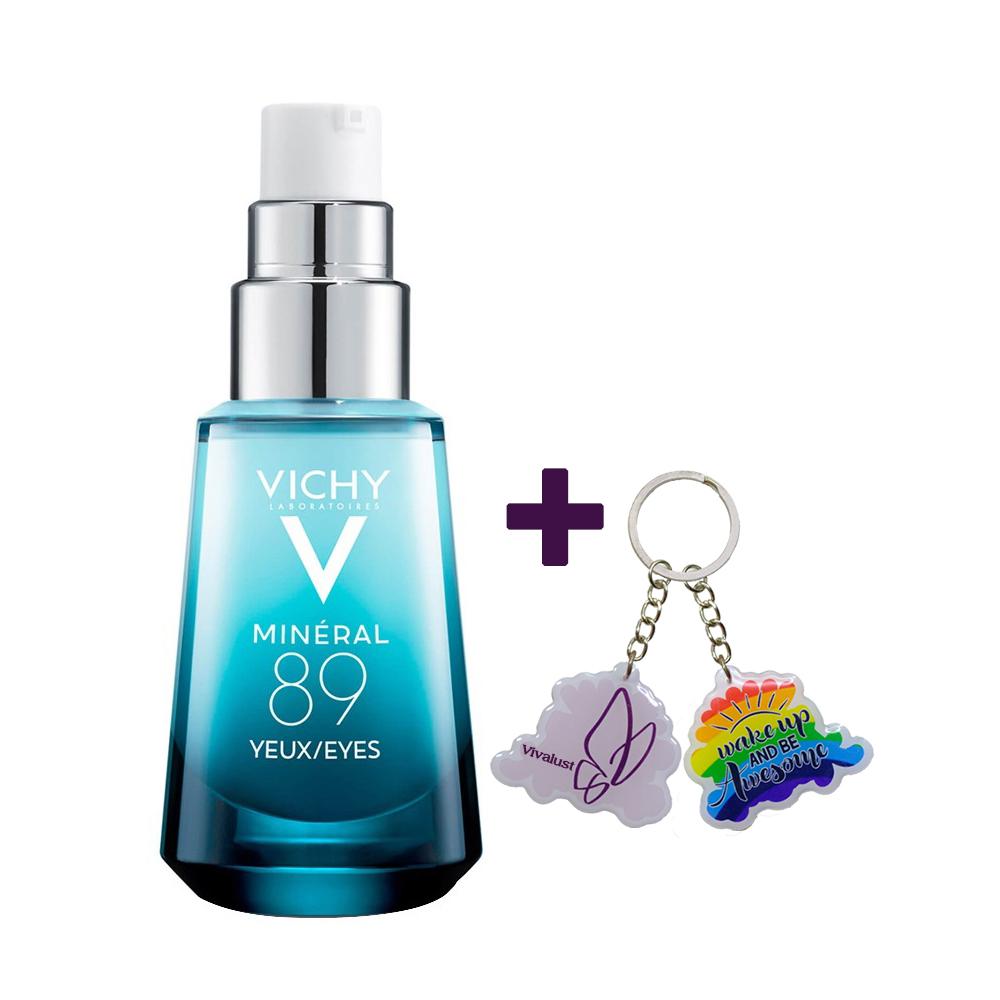 Kem Dưỡng Mắt VICHY Mineral 89 Eyes (15ml) - Xoá Tan Bọng Mắt Cùng Với Nếp Nhăn - Tặng Móc Khóa