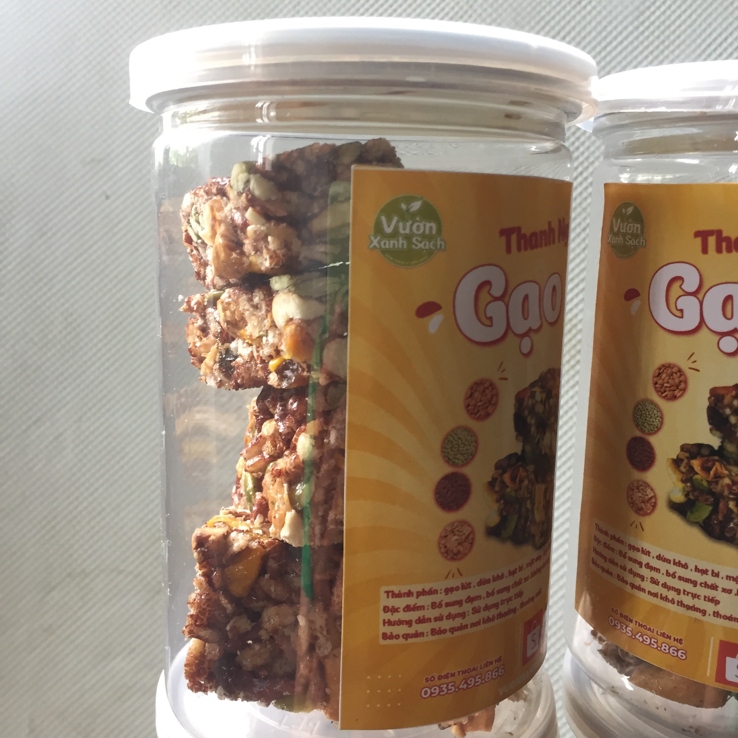 Gạo lứt thanh trái cây / Thanh ngũ cốc - Ăn Chay - Thanh Ăn Sáng Siêu Dinh Dưỡng – Hạt dinh dưỡng năng lượng - Hộp 7 Thanh
