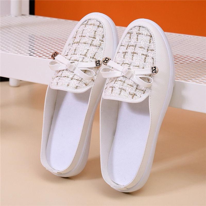 Giày Lười Vải Canvas Hở Ngón Thời Trang Mới Cho Nữ