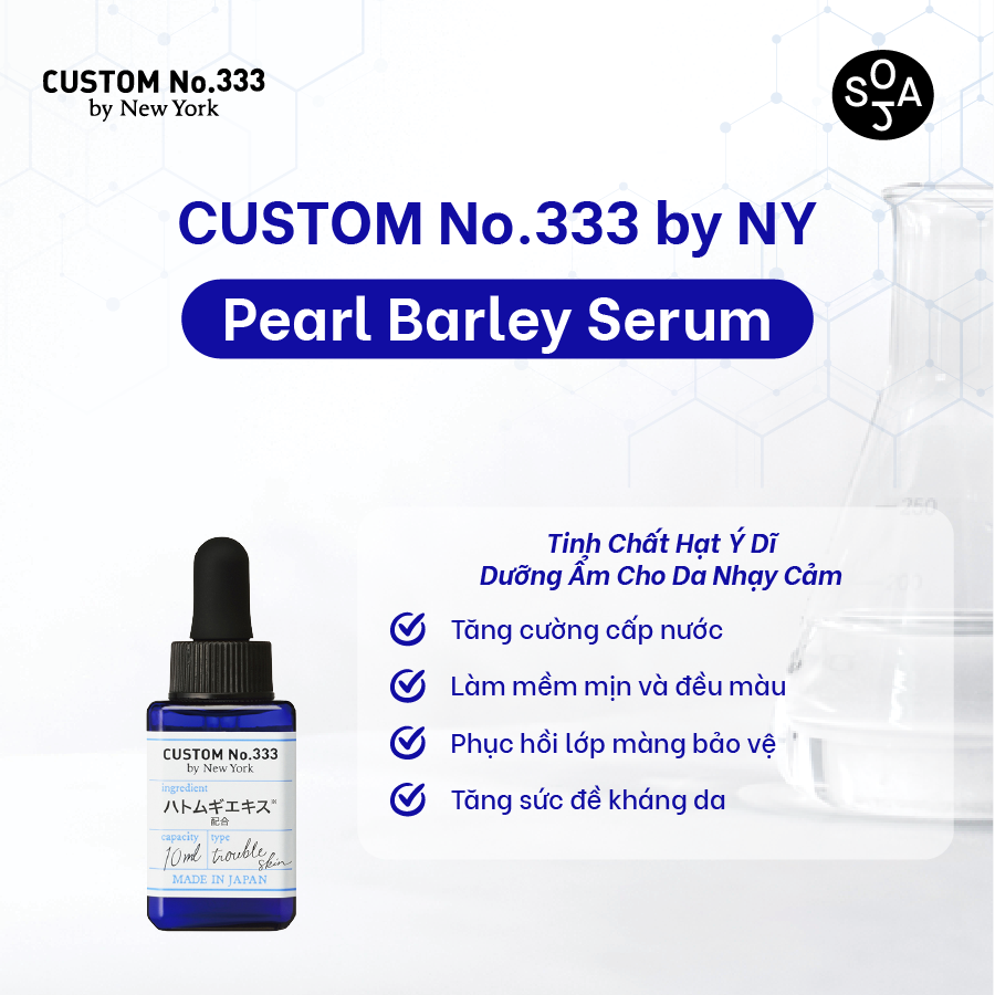 Tinh Chất Hạt Ý Dĩ Custom No.333 by NY Dưỡng Ẩm Cho Da Nhạy Cảm Pearl barley Serum 10mL