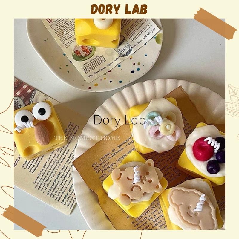 Nến Thơm Phô Mai Vuông Phủ Kem Mix Topping Handmade Không Khói - Dory Lab