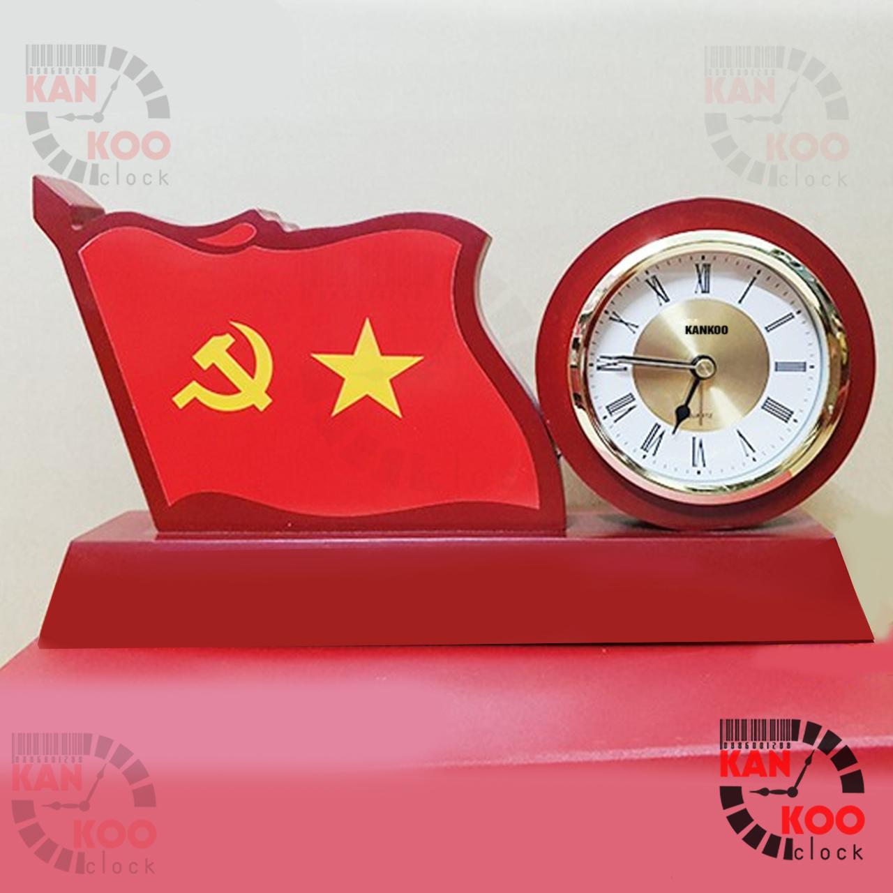 Bộ máy đồng hồ gắn đồng hồ để bàn gỗ, kính làm quà tặng đường kinh 89cm, xi vàng, báo thức
