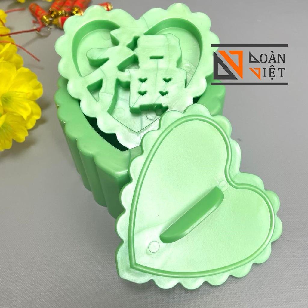 Khuôn TIM Nhấn Xôi Hình Hoa Hồng, Sen , Phước, Lộc, Thọ, Hỷ 10cm -3D SIÊU SẮC NÉT - Bí quyết làm bánh SIÊU ĐẸP, NHANH