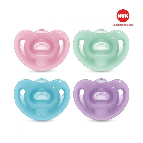 TI GIẢ NUK SENSITIVE SILICONE 6-18M ( MÀU NGẪU NHIÊN )