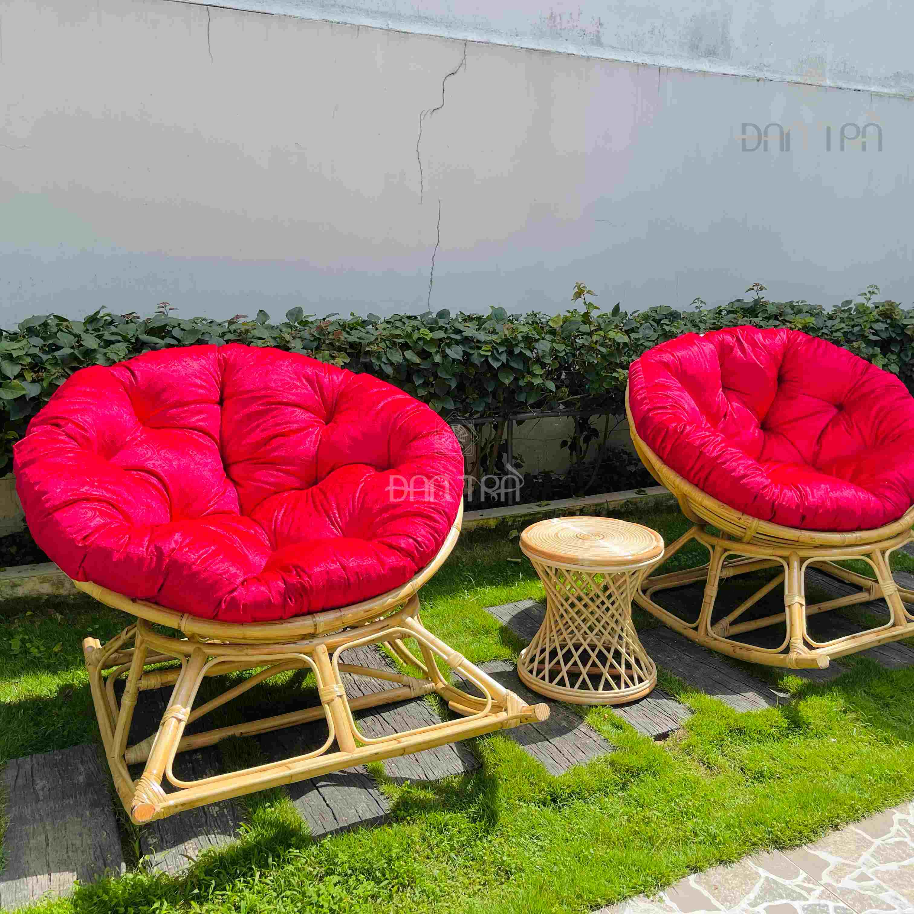 Ghế Mây Tròn Papasan Bập Bênh Thư Giãn, Ghế Mây Đọc Sách Kèm Nệm, Mây Tre ĐAN TRÀ