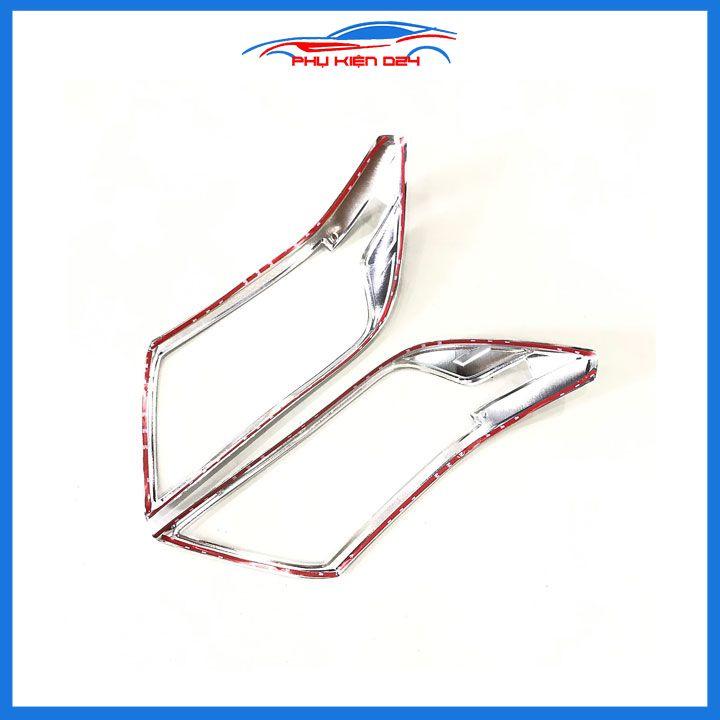 Ốp viền đèn pha hậu ô tô Navara 2016-2021 mạ crom, ốp đèn lắp trước sau trang trí bảo vệ xe hơi