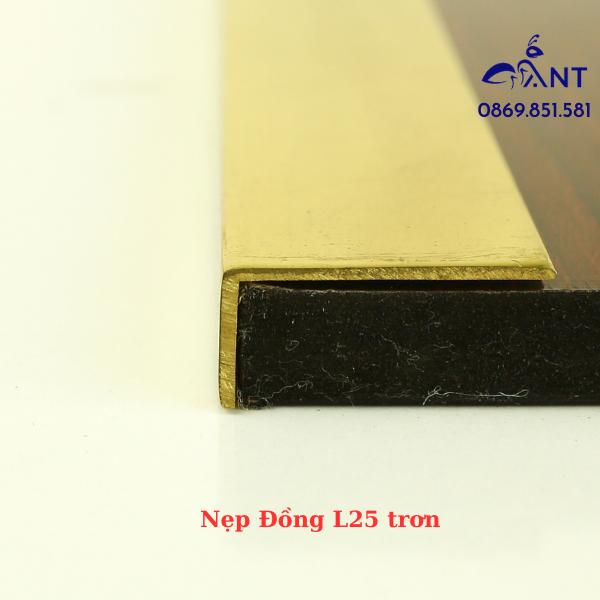 Nẹp Đồng L25 trơn, Nẹp đồng chữ L, Nẹp đồng chống trơn, nẹp ốp cầu thang