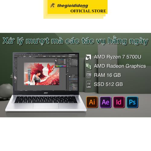 Laptop Acer Aspire 3 A314 42P R3B3 R7 5700U/16GB/512GB/Win11 (NX.KSFSV.001) - Hàng Chính Hãng