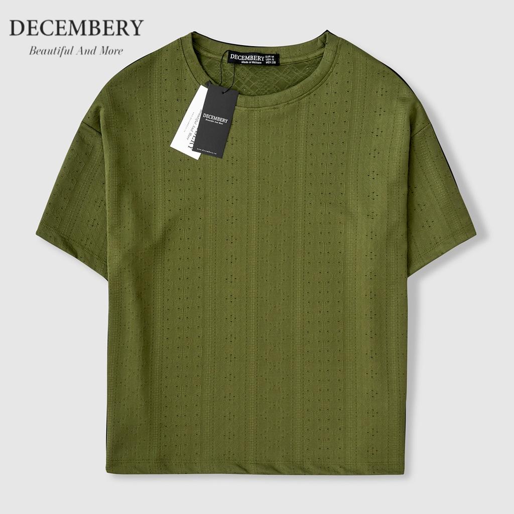 Áo Thun Decembery Dáng Croptop Vải Dệt Kim A23-01