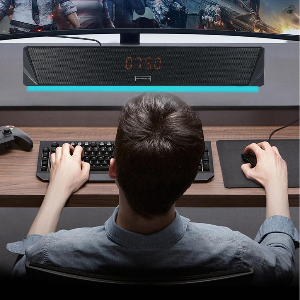 Loa Bluetooth 5.0 Wiwipenda L7 Có Đồng Hồ Báo Thức Hiển Thị Thời Gian 10w Có Đèn Rgb Cổng Usb Tf Cho Tv Pc Điện Thoại Thông Minh