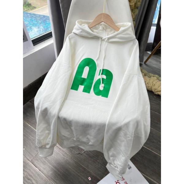 Áo Hoodie Chữ Aa Unisex Nỉ form rộng tay bồng kiểu dáng đường phố 3158 thun dài basic hàn quốc đẹp