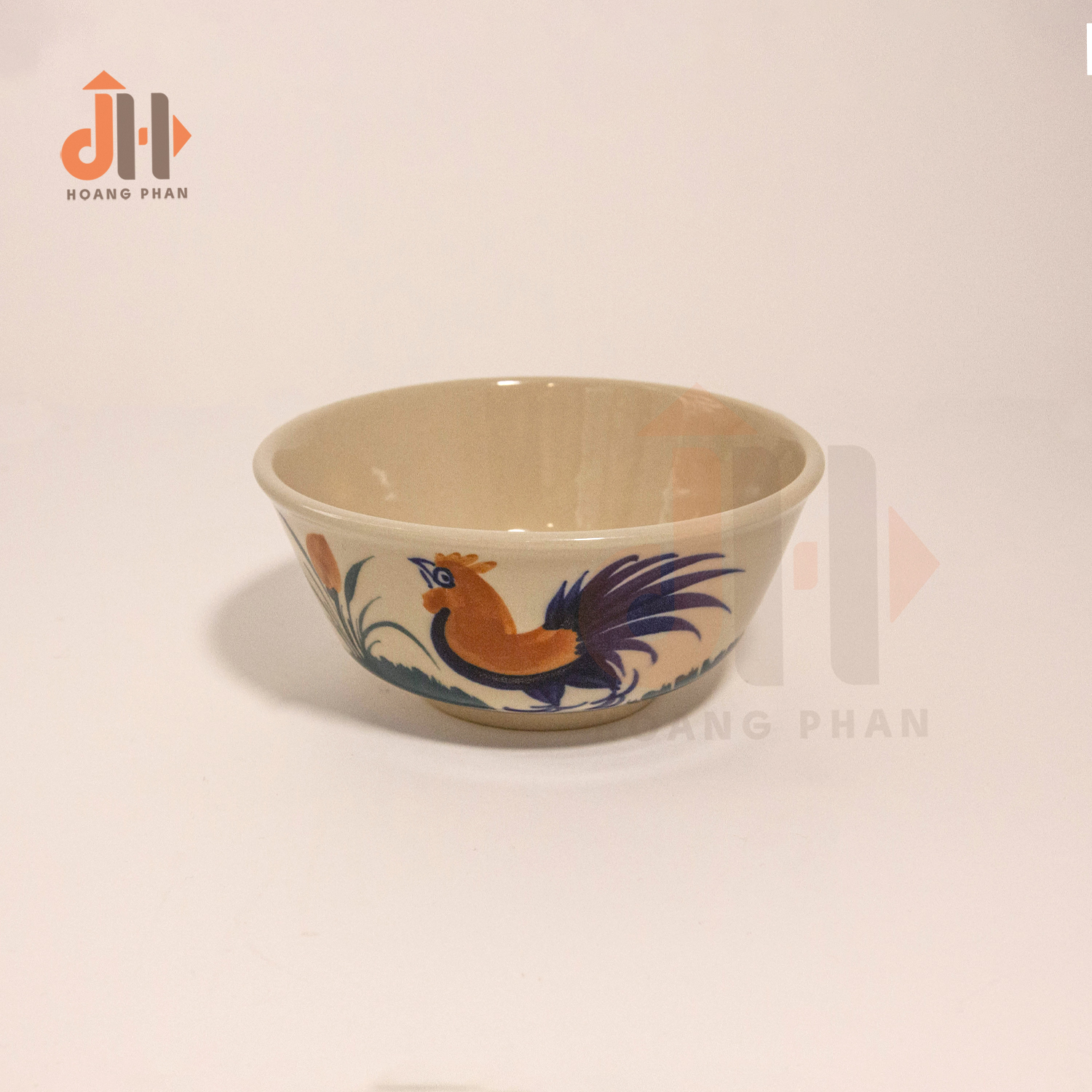 [Bữa cơm Thuần Việt] Bộ 4 bát gốm dùng món nước họa tiết gà trống Nam Bộ