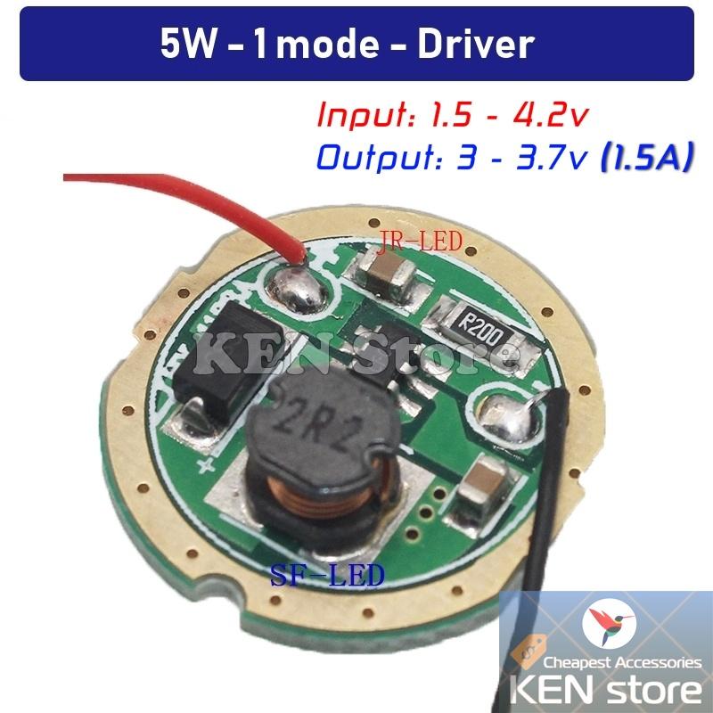 Led driver, nguồn led 5W 10W in 3V-4.2V (1 pin 18650), out 3.7V dành cho chip led XPE / Q5 / XML T6 / XML2 U2