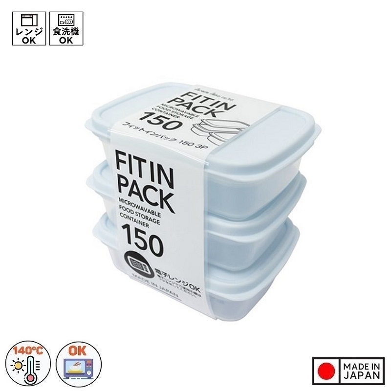 Hộp đựng thực phẩm tủ lạnh, dùng được trong lò vi sóng nắp nhựa dẻo Fitin Pack màu xanh mint hàng nội địa Nhật Bản AD20