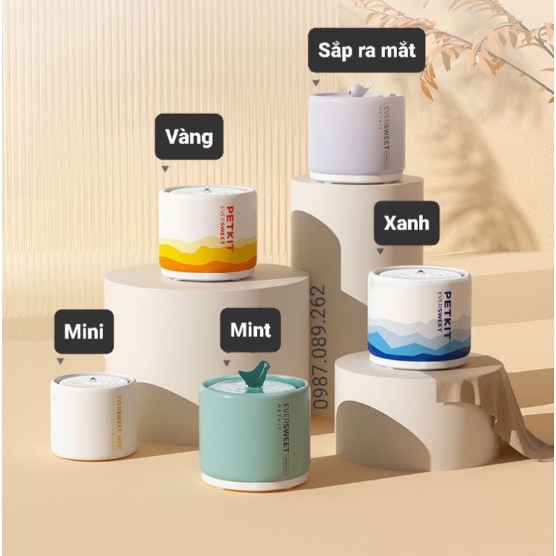 Máy Lọc Nước Gốm Cho Thú Cưng Petkit Ceramic W5S 2023 Kết Nối App Petkit Eversweet 5s Mini 2L