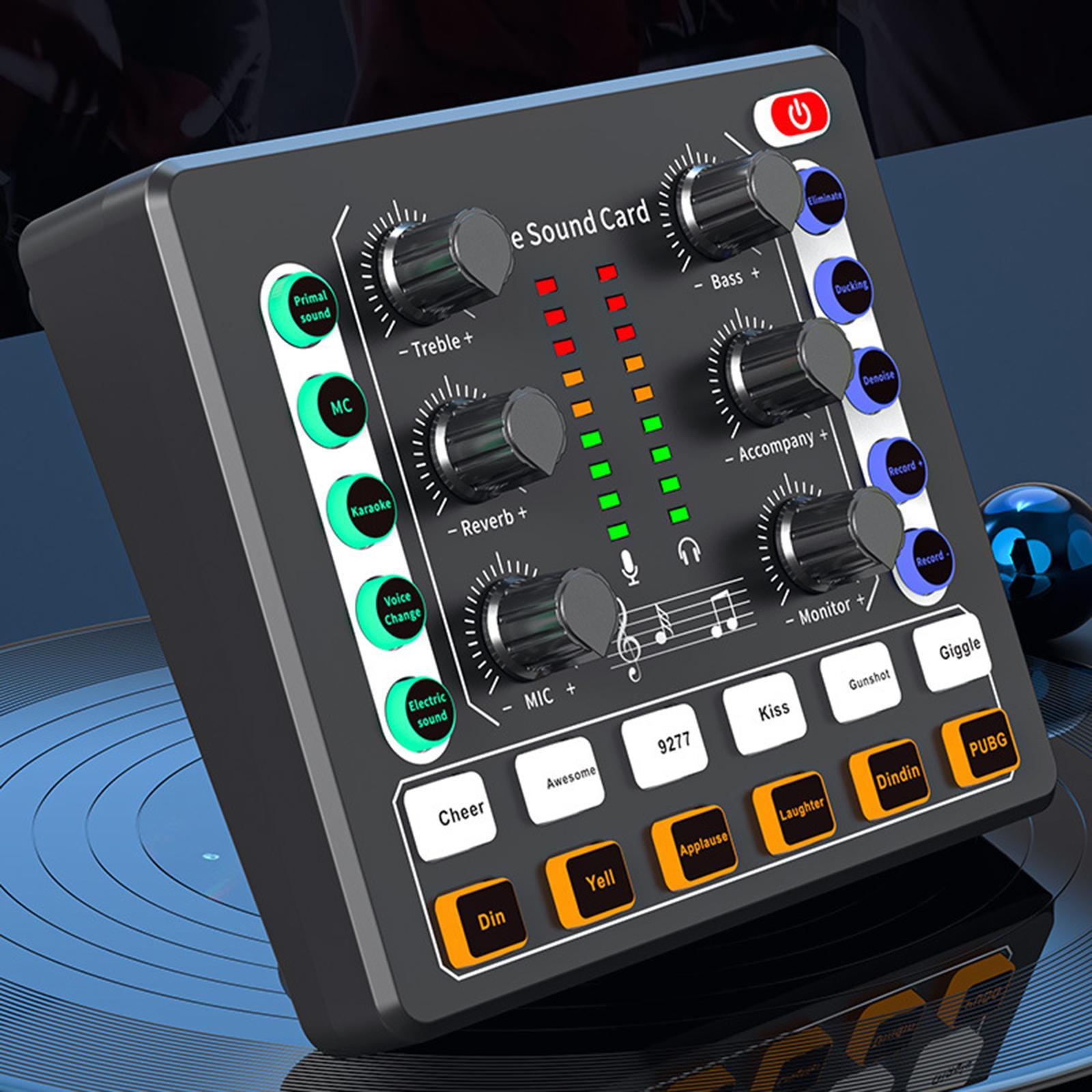 Professional sound Card 12 Sound Effects Low Noise for Karaoke Gaming