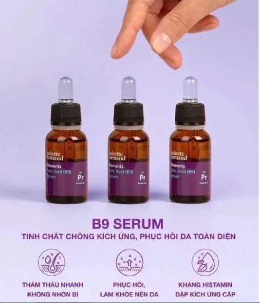 Serum B9 Juliette Armand Tinh chất phục hồi làm dịu da, Folic Acid B9 Serum JA 20ml Hàng chính hãng