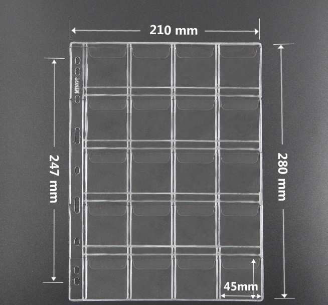 Phơi Chứa Tiền Xu Hiệu PCCB Có 20 Ngăn Kích Thước Ô 45mm PTX20O45