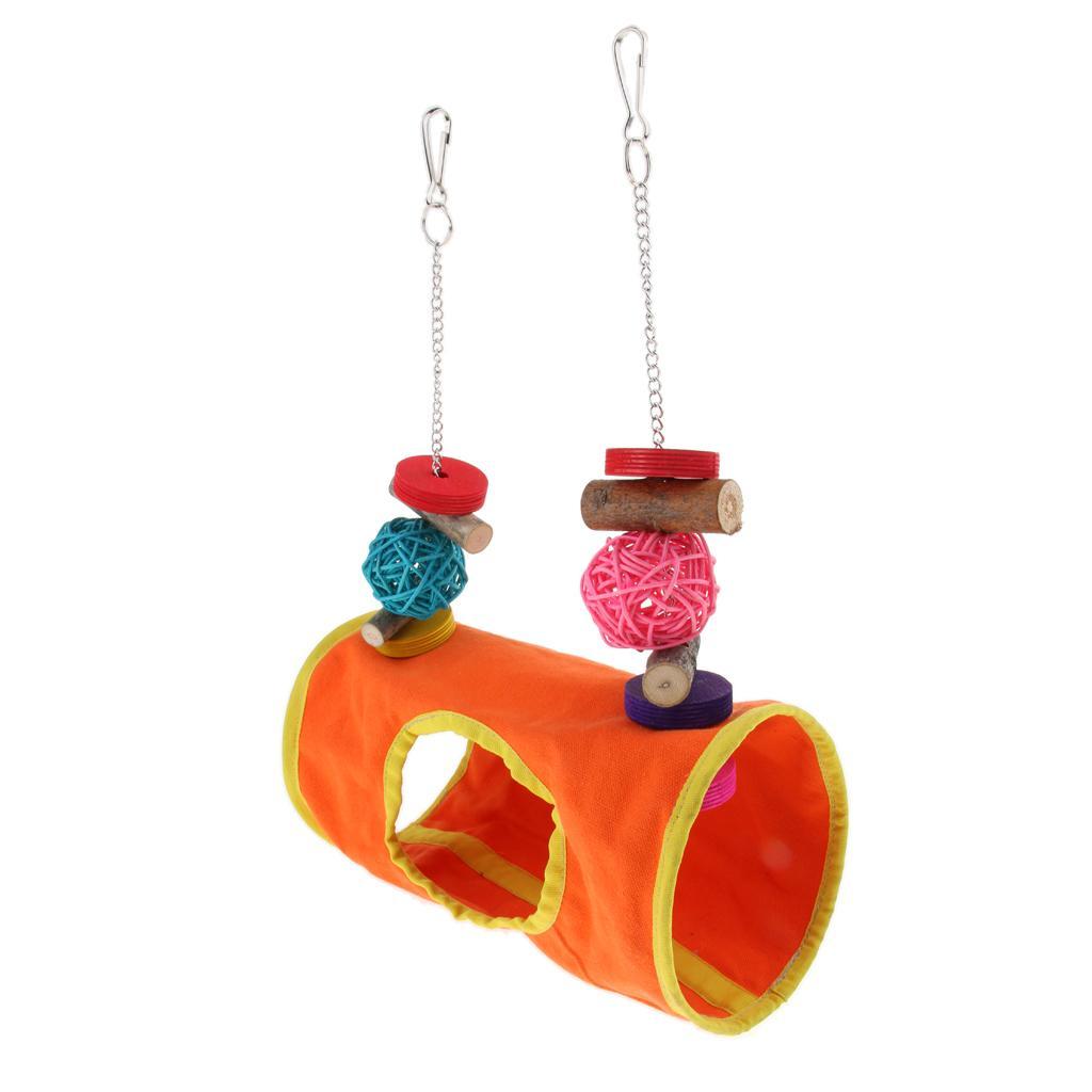 Bird Parrot Cage Hanging Decorative Toy Swing Bed Tunnel Hammock Hut