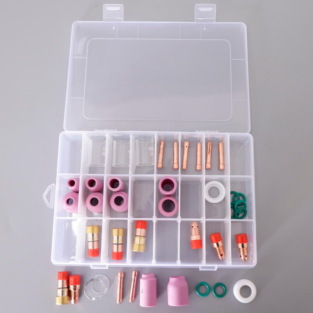 40PCS Nozzle Gas Lens Collet Pyrex Cup Consumables Kit For TIG Welding Torch