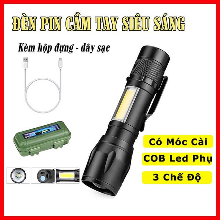 Đèn Pin MINI Siêu Sáng Cao Cấp Có Zoom Tặng Kèm Hộp