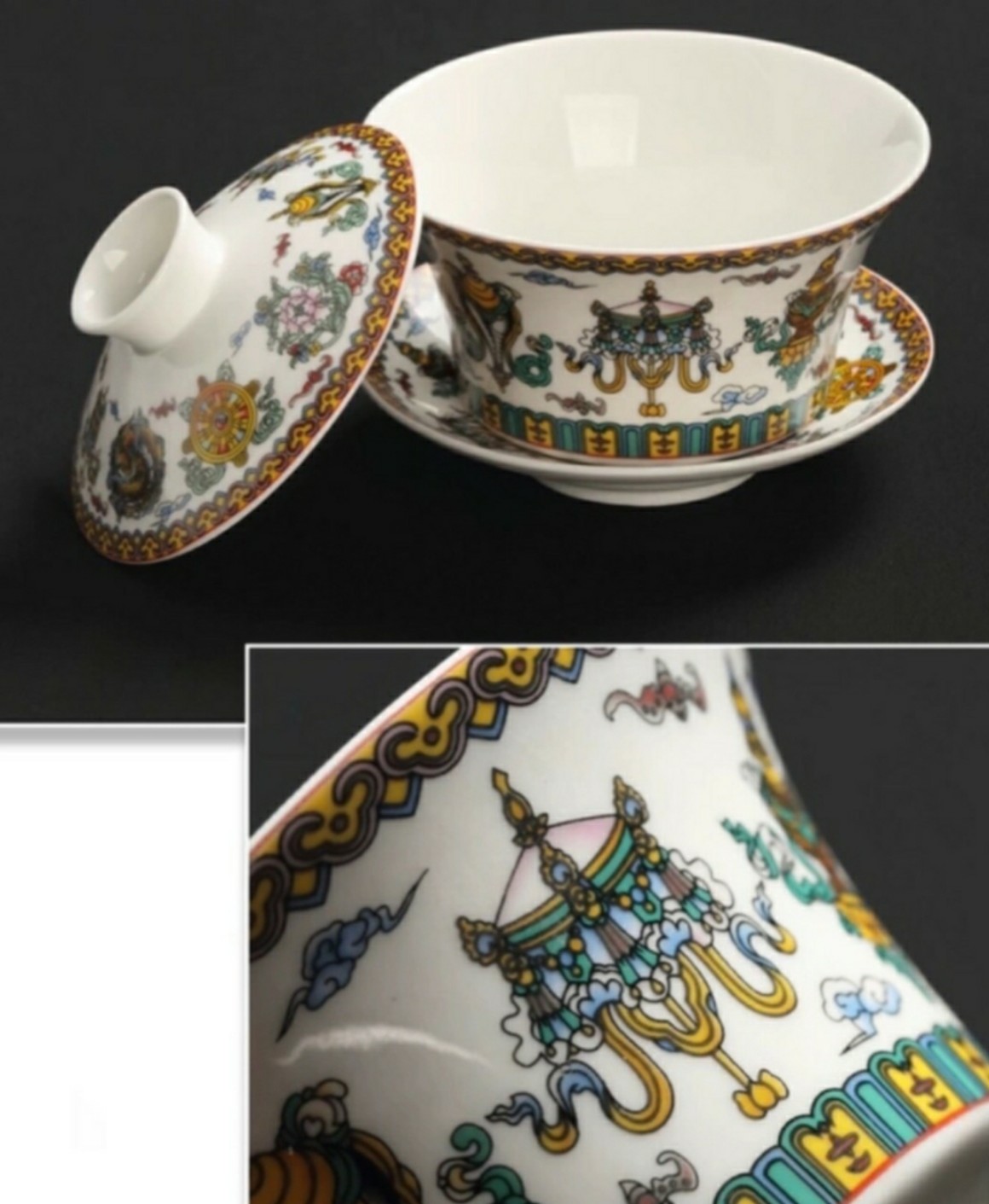 Chén trà có nắp Kiểu cổ Trung Quốc