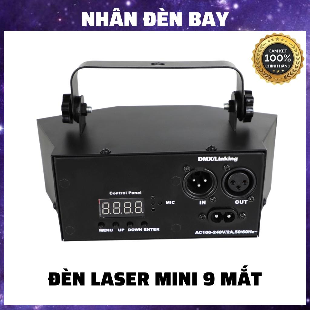 Đèn Laser Mini 9 Mắt Chiếu Hiệu Ứng Laze 3D Cảm Biến Nhạc Dùng Cho Phòng Bay, Karaoke, Bar