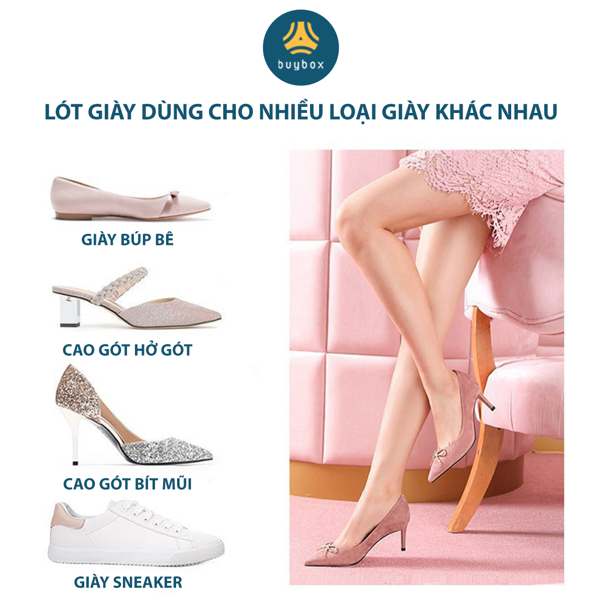 Miếng lót mũi giày đa năng 4D, chống đau ngón chân - buybox - BBPK14