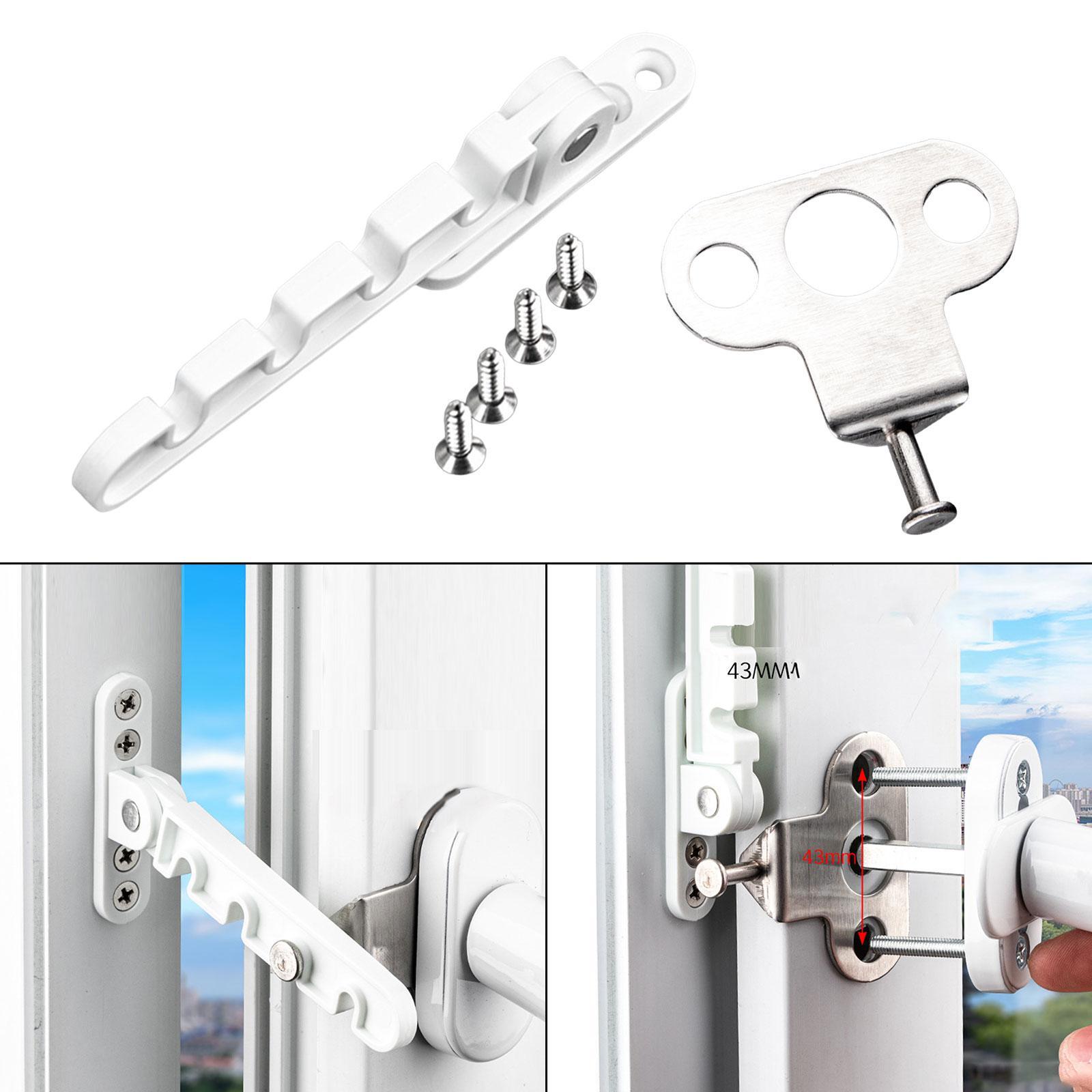 Childproof Window Restrictor, Child Safety Window Stopper, 4 Gear against Easy to Install and Use Window Lock for Dormitory Home