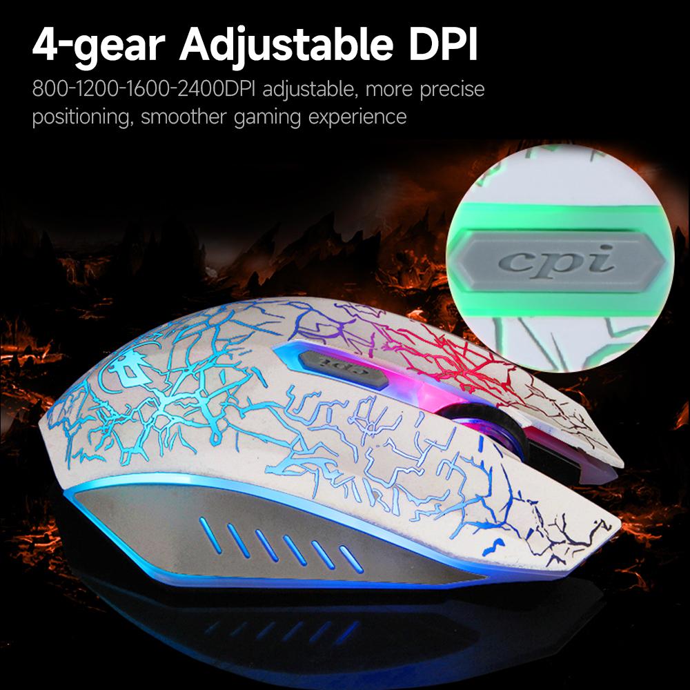 6D Optical Wired Gaming Mouse Game-level Optical Engine Colorful Breathing Light 4-gear Adjustable DPI Ergonomic Mouse